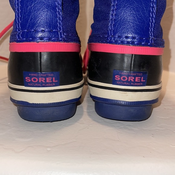 SOREL Purple, Pink, Black and white Waterproof Snow Rain Wintet Boots Size 4 - Picture 4 of 10